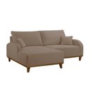 Ver imagem 2 de Sofá 2 Lugares com Chaise Lado Esquerdo 185cm em Veludo Mercúrio Marrom