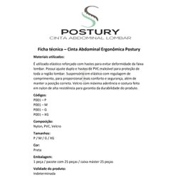 CINTA ERGONÔMICA - POSTURY - G - 5