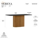 Ver imagem 3 de Mesa de Jantar Serena 160x90 cm com Vidro Cinamomo Preto - New Ceval