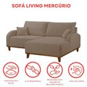 Ver imagem 6 de Sofá 2 Lugares com Chaise Lado Direito 185cm em Veludo Mercúrio Marrom