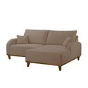 Ver imagem 2 de Sofá 2 Lugares com Chaise Lado Direito 185cm em Veludo Mercúrio Marrom