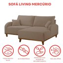 Ver imagem 6 de Sofá 2 Lugares com Chaise Lado Direito 185cm em Veludo Mercúrio Marrom