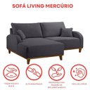 Ver imagem 6 de Sofá 2 Lugares com Chaise Lado Esquerdo 185cm em Veludo Mercúrio Cinza Grafite