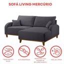Ver imagem 6 de Sofá 2 Lugares com Chaise Lado Direito 185cm em Veludo Mercúrio Cinza Grafite