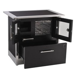 Fogão a Lenha Eclipse Dirireito Preto Chapa Vitroceramica N2 - 5