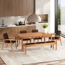 Ver imagem 1 de Conjunto 4 Cadeiras 1 Banco 1 Mesa 180cm - Varanda Coberta/Área Gourmet Traço Preto/Stain Jatobá/Cor