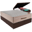 Ver imagem 1 de Cama Box Baú e Colchão Airtech Springpocket Molas Ensacadas Queen Ortobom: Marrom