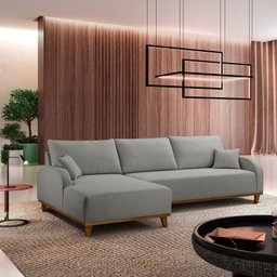 Sofá 3 Lugares com Chaise Lado Esquerdo 250cm em Linho Mercúrio - 1