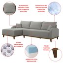 Ver imagem 6 de Sofá 3 Lugares com Chaise Lado Esquerdo 250cm em Linho Mercúrio Cinza