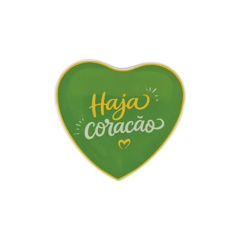 Prato de Vidro Coração Petisqueira Haja Coração Brasil Copa do Mundo Decoração Mesa Posta