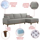 Ver imagem 5 de Sofá 3 Lugares com Chaise Lado Direito 250cm em Linho Mercúrio Cinza