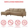 Sofá 3 Lugares com Chaise Lado Esquerdo 250cm em Linho Mercúrio - 7