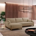 Ver imagem 1 de Sofá 3 Lugares com Chaise Lado Esquerdo 250cm em Linho Mercúrio Bege
