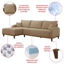 Ver imagem 6 de Sofá 3 Lugares com Chaise Lado Esquerdo 250cm em Linho Mercúrio Bege