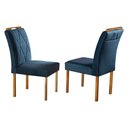 Ver imagem 3 de Conjunto Sala de Jantar 4 Lugares em Madeira Maciça Mesa Redonda 1,0m e 4 Cadeiras Azul Turquesa Esc