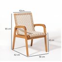 Ver imagem 6 de Conjunto 1 Banco 4 Cadeiras e 1 Mesa 180cm Traço Bege/Stain Jatobá/Corda Areia