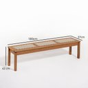 Ver imagem 5 de Conjunto 1 Banco 4 Cadeiras e 1 Mesa 180cm Traço Bege/Stain Jatobá/Corda Areia