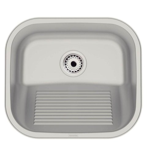 Tanque para Lavanderia 19l Aço Inox Escovado Tramontina Hera Compact de Encaixe Cuba Área de Servi