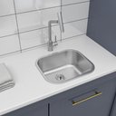 Ver imagem 2 de Tanque para Lavanderia 19l Aço Inox Escovado Tramontina Hera Compact de Encaixe Cuba Área de Servi