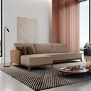 Ver imagem 1 de Sofá Versalhes com Chaise 280cm com Detalhes em Courino