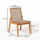 Ver imagem 4 de Conjunto para Sala de Jantar 1 Mesa 1 Banco e 4 Cadeiras Traço Marrom/Stain Jatobá/Corda Rami