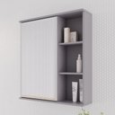 Ver imagem 1 de Espelheira para Banheiro 1 Porta Treviso Cinza/Platina