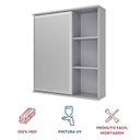 Ver imagem 5 de Espelheira para Banheiro 1 Porta Treviso Cinza/Platina