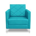 Ver imagem 3 de Kit 2 Poltrona Helena Decorativa Clinica e Recepção:azul Turquesa