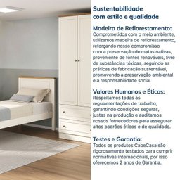 Conjunto Dormitório 1 Cama Solteiro 1 Guarda-roupa 2 Portas Ananda Cabecasa Madeiramadeira - 13