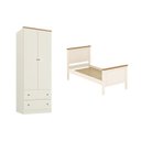 Ver imagem 2 de Conjunto Dormitório 1 Cama Solteiro 1 Guarda-Roupa 2 Portas Ananda CabeCasa MadeiraOriginals Bege