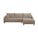 Ver imagem 4 de Sofá 3 Lugares com Chaise Lado Direito 250cm em Veludo Mercúrio Marrom