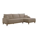 Ver imagem 2 de Sofá 3 Lugares com Chaise Lado Direito 250cm em Veludo Mercúrio Marrom