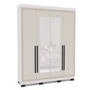 Ver imagem 2 de Guarda Roupa 4 Portas e 4 Gavetas com Espelho Valência Bege/Branco/Creme