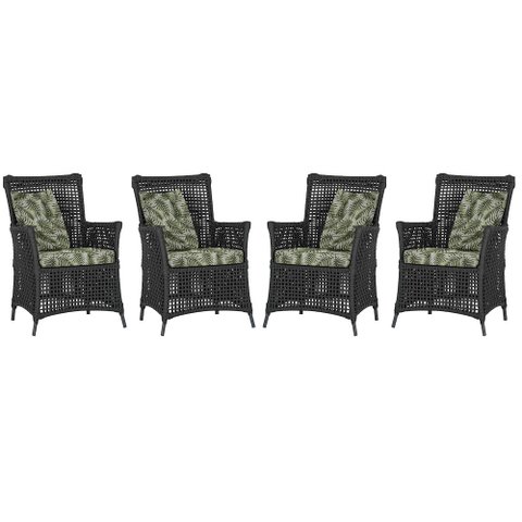 4 Poltronas Igapó Alumínio Micro Pintura Preta Corda Náutica Estofado 5