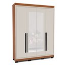 Ver imagem 2 de Guarda Roupa 4 Portas e 4 Gavetas com Espelho Valência Bege/Freijo/Creme