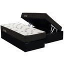 Ver imagem 1 de Cama Box Baú Solteiro: Colchão Espuma D45 Ortobom Light + Base CRC Suede Black(88x188)