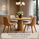 Ver imagem 3 de Kit 2 Cadeiras Safira Madeira e Linho Bege Courino Caramelo