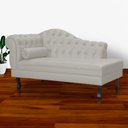 Ver imagem 5 de Divã Moderno Larissa Lado Direito Veludo Bege - Montanaris Decor
