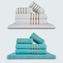 Ver imagem 1 de Jogo de Toalhas 10pçs Coleção Dubai100%algodão Branco+verde