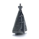 Ver imagem 2 de Adorno Imagem Nossa Senhora Aparecida Metal Prateado 9cm