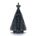 Ver imagem 1 de Adorno Imagem Nossa Senhora Aparecida Metal Prateado 9cm