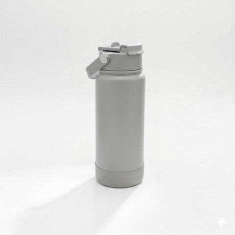 Garrafa Térmica Tr-008 1000ml Aço Inox com Protetor de Silicone:Cinza