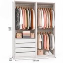 Ver imagem 3 de Armário Closet Modulado Gavetas e Cabideiros Arara Zoe e Max Branco