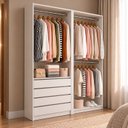 Ver imagem 1 de Armário Closet Modulado Gavetas e Cabideiros Arara Zoe e Max Branco