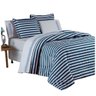 Kit Edredom Listrado Queen Dupla Face 5 Peças - Azul Casa Show Enxovais - 1