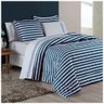 Kit Edredom Listrado Queen Dupla Face 5 Peças - Azul Casa Show Enxovais - 2
