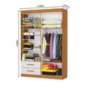 Ver imagem 7 de Guarda-Roupa Solteiro Turim 4 Portas 2 Gavetas Multimóveis CR35554 Cinamomo/Off White