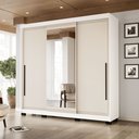 Ver imagem 1 de Guarda-Roupa 3 Portas de Correr 4 Gavetas com Espelho Valência Bege/Branco/Creme