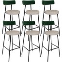 Ver imagem 1 de Kit 06 Banquetas Alta Bar Cozinha Sala De Jantar Milão L02 Facto Verde Musgo Linho Bege - Lyam Decor