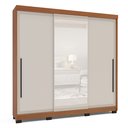 Ver imagem 2 de Guarda-Roupa 3 Portas de Correr 4 Gavetas com Espelho Valência Bege/Freijo/Creme